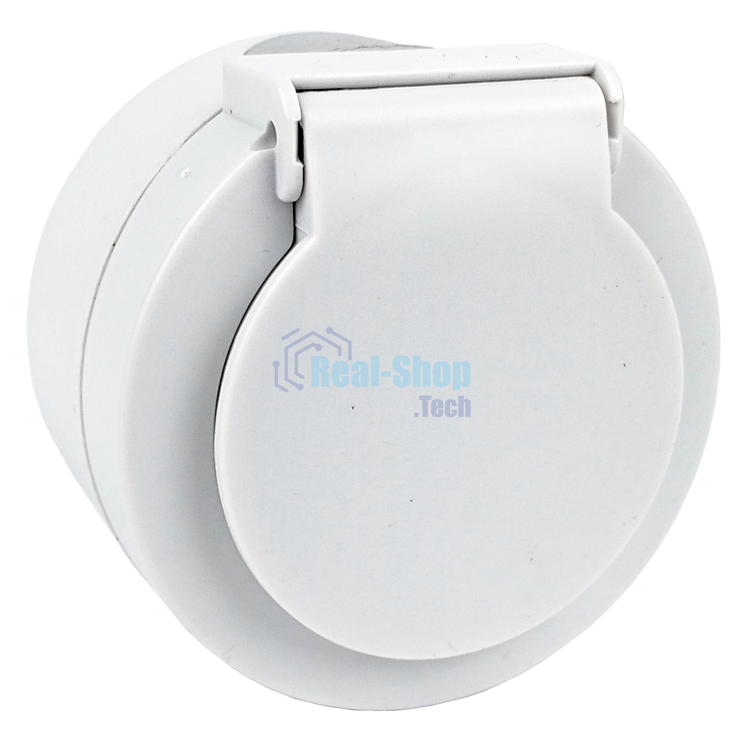 Ovivo Розетка с/з с крышкой, IP54, ОУ, ИксВан (xONE), белый, 406-010000-249