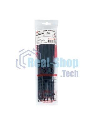 Хомут P6.6 стандартный (ч), 3.6x200 (50шт) PROxima FlexLock