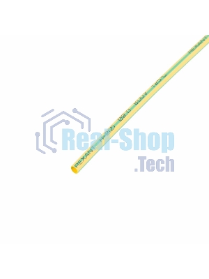 Термоусаживаемая трубка Rexant 2,0/1,0 мм, желто-зеленая, упаковка 50 шт. по 1 м