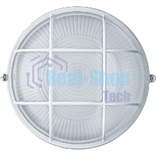Светильник Navigator ЛОН NBL-R2-60-E27/WH 1х60Вт E27 IP54 (аналог НПБ 1302 бел. круг с решеткой 60Вт)