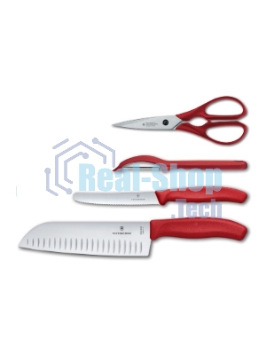 Набор ножей кухонных Victorinox Swiss Classic Kitchen (6.7131.4G) компл.:4шт красный подар.коробка