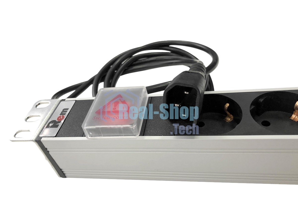 Блок розеток Rem-10 с выкл., 12 IEC 60320 C13, 10 A, алюм., 19
