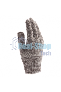 Перчатки трикотажные Сибртех усиленные, гелевое ПВХ-покрытие, 7 класс, бело-серый меланж