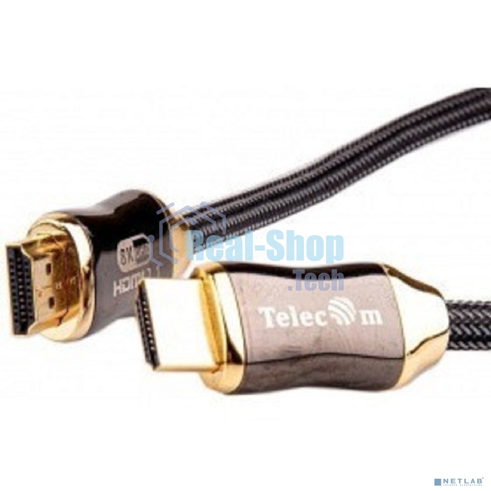 Кабель HDMI 19M/M,ver. 2.1, 8K@60 Hz 2m метал разъемы, нейлоновая оплетка Telecom TCG300-2M