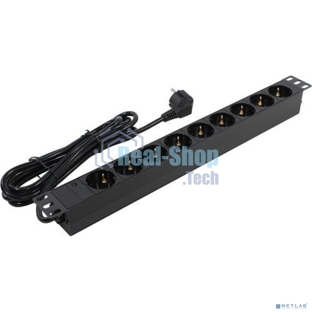 Блок розеток горизонтальный ExeGate ServerPro PDU-19H905 Al-9S-EU3, 19