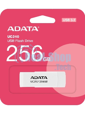 Флешка USB ADATA UC310 (UC310-256G-RWH), 256Gb, USB 3.2 Gen1, R/W 100/30, белый