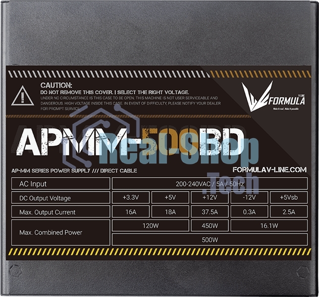 Блок питания Aerocool/Formula APMM-500BD, 500Вт, 80 PLUS Bronze, 120мм, черный