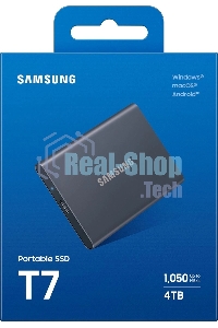 Внешний SSD Samsung T7 Shield, 4TB, USB 3.2 Gen 2 Type-C, R/W 1050/1000, черный