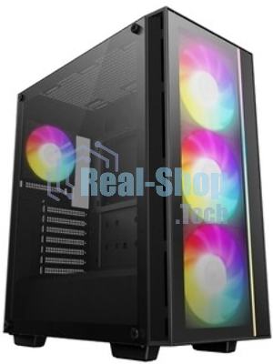 Компьютерный корпус Deepcool MATREXX 55 MESH V4 без БП, боковое окно (закаленное стекло), 3xARGB LED 140мм вентилятора спереди, 1xARGB LED 120мм вентилятор сзади, черный, ATX
