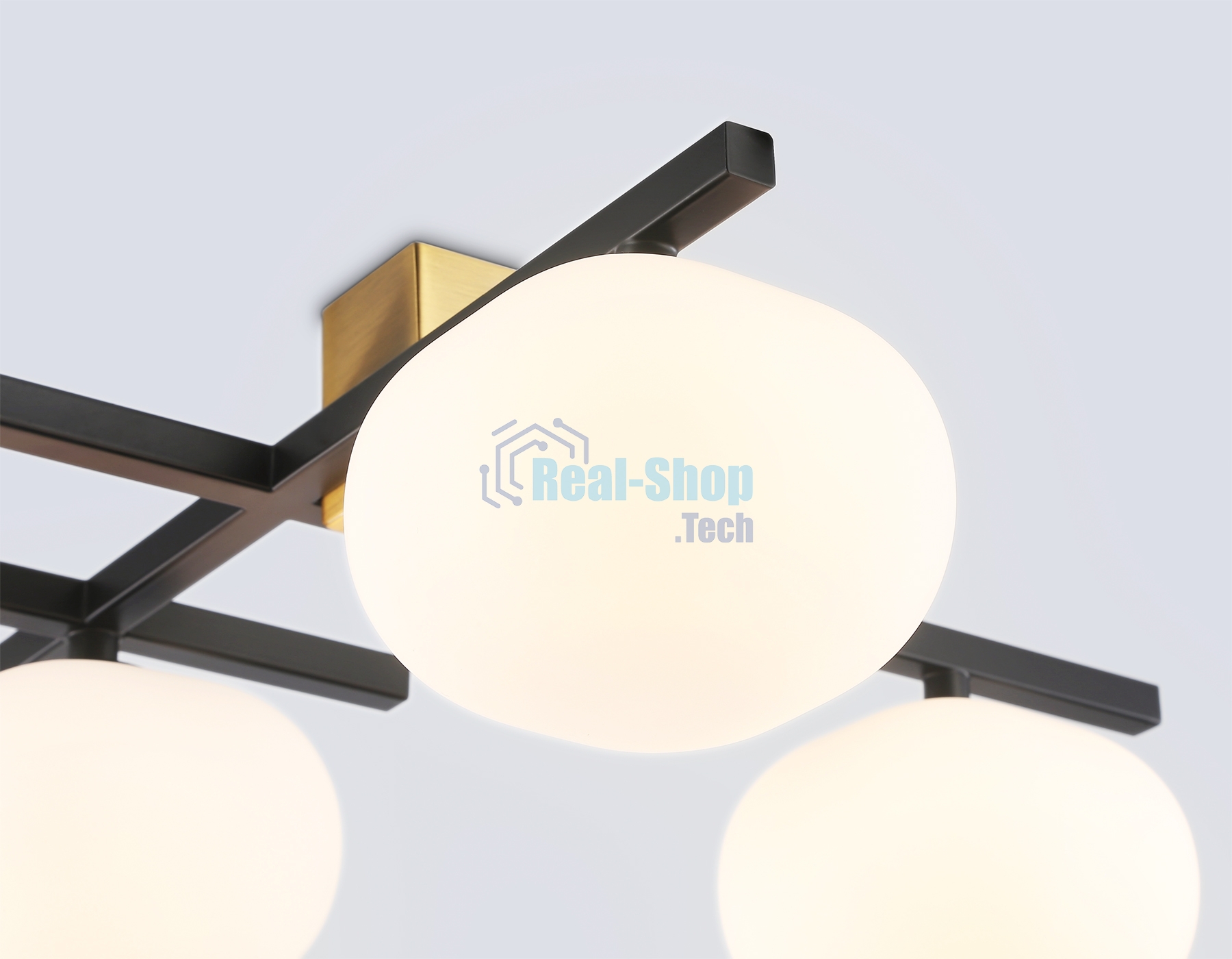 Светильник Ambrella light LH51015/5 BK/BS/FR черный/латунь/белый матовый G9*5 max 28W 800*560*170