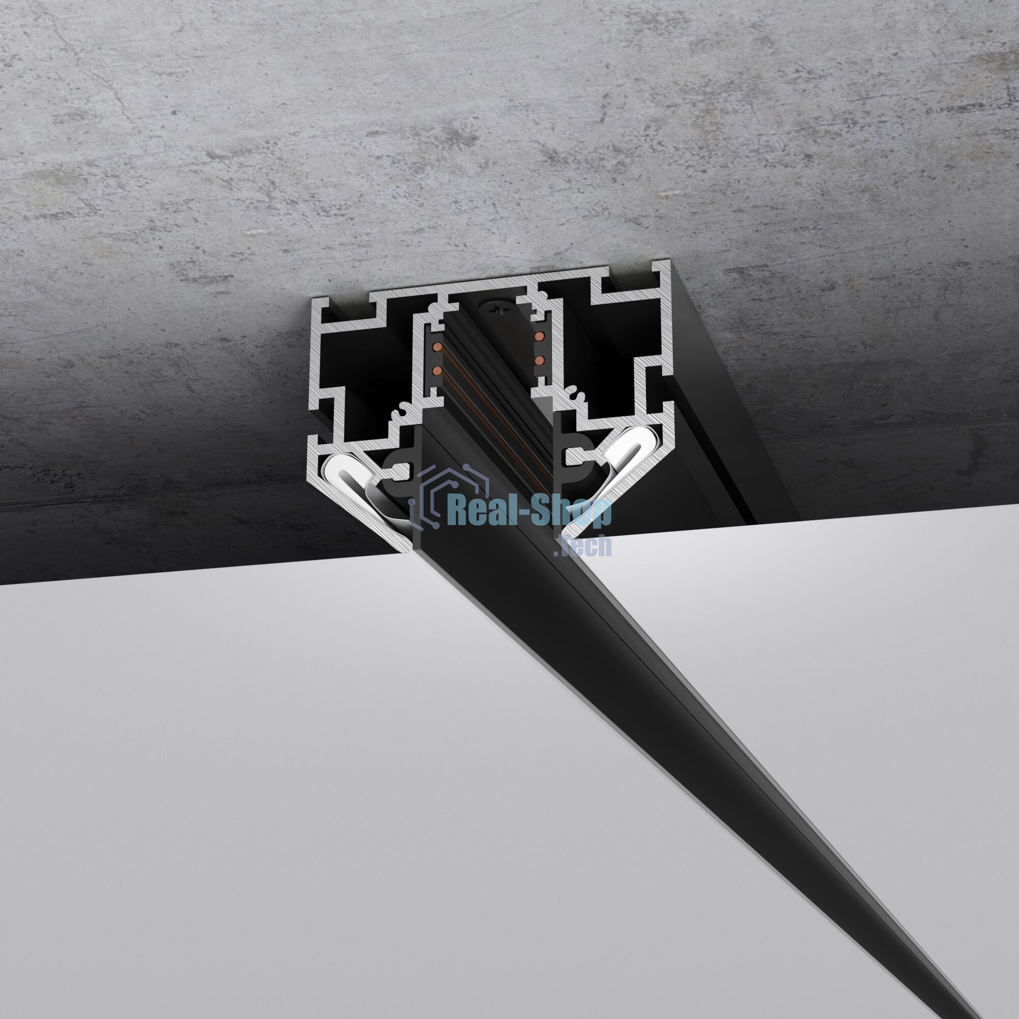 Slim Magnetic Шинопровод в натяжной потолок с декоративными вставками (черный) (2м) 85204/00