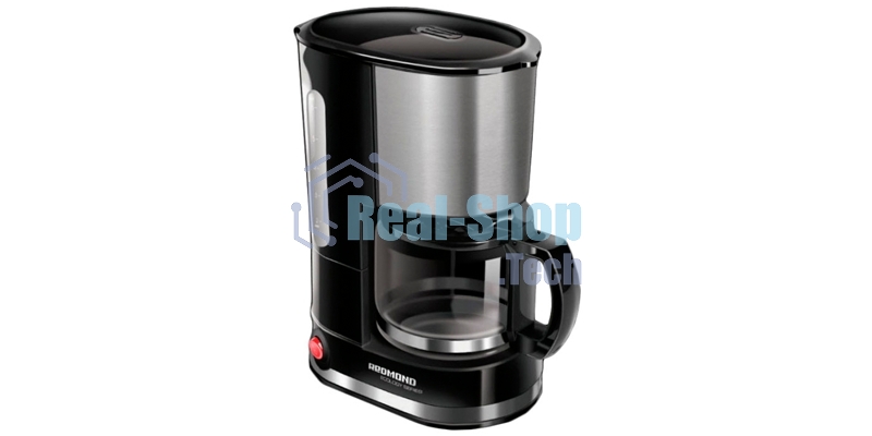 Кофеварка капельная Redmond RCM-M1507 черный/серебристый, исп. кофе - молотый, 0.6 л, 600 Вт