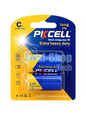 Солевой элемент питания PKCELL R14P-2B тип - C(LR14) 2 шт в блистере