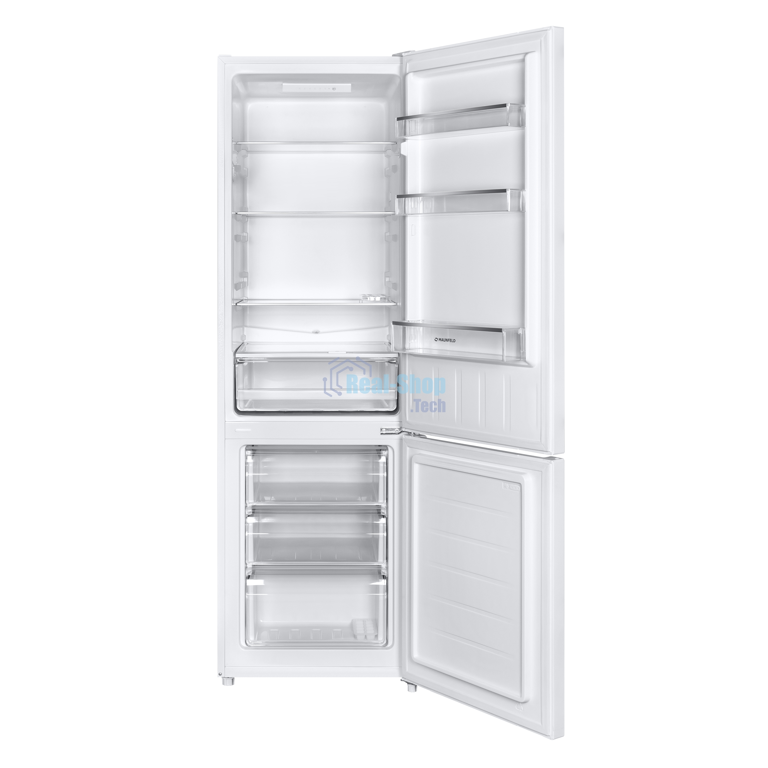 Холодильник Maunfeld MFF176SFW белый двухкамерный 187/75л морозилка снизу, ручная разморозка