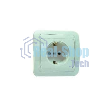 Розетка 1-м Makel СП Mimoza 16А IP20 с заземл. бел./бел.