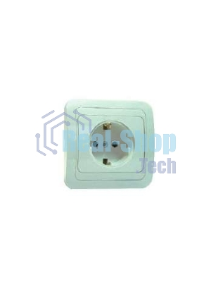 Розетка 1-м Makel СП Mimoza 16А IP20 с заземл. бел./бел.