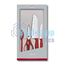 Набор ножей кухонных Victorinox Swiss Classic Kitchen (6.7131.4G) компл.:4шт красный подар.коробка