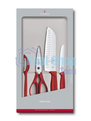 Набор ножей кухонных Victorinox Swiss Classic Kitchen (6.7131.4G) компл.:4шт красный подар.коробка