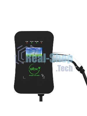 Зарядная станция S'OK Green Energy M3W Series Wallbox EV Charger SM3W32232542-5wf, 3-phase, 22kw (32a/380v), OCPP 1.6J, RFID, WiFi, LAN, уровень защиты IP54, кабель 5м