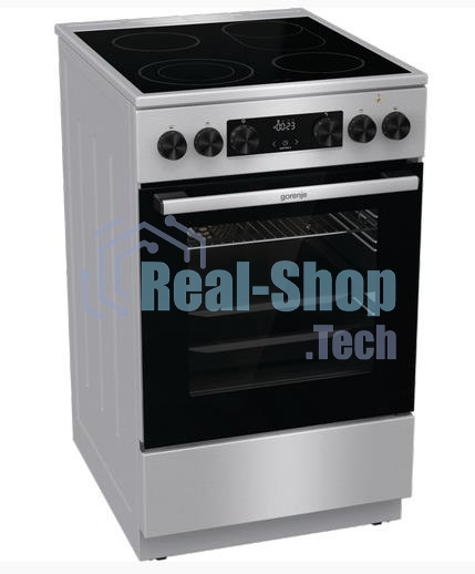Плита электрическая Gorenje GECS5C70XA серебристый, конфорок 4 электрических, духовка 70 л, 50 см x 85 см x 59.4 см