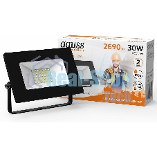 Прожектор светодиодный GAUSS 613527130 LED 30W 2000lm IP65 3000К черный 1/60
