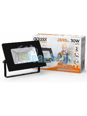 Прожектор светодиодный GAUSS 613527130 LED 30W 2000lm IP65 3000К черный 1/60