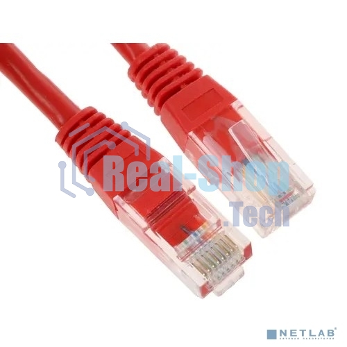Патч-корд UTP Cablexpert cat.5e, 1.5м, литой, многожильный, красный