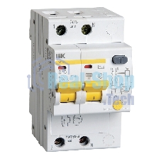 Выключатель автоматический дифференциального тока 2п C 10А 30мА тип AC 4.5кА АД-12 ИЭК MAD10-2-010-C-030