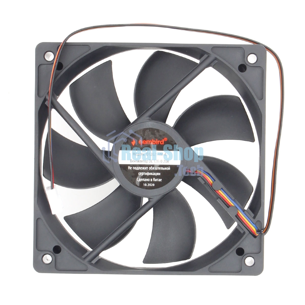Вентилятор для корпуса Gembird 18658 черный, 120 мм, 2000 об/мин, 38.65 дБ, 4 pin