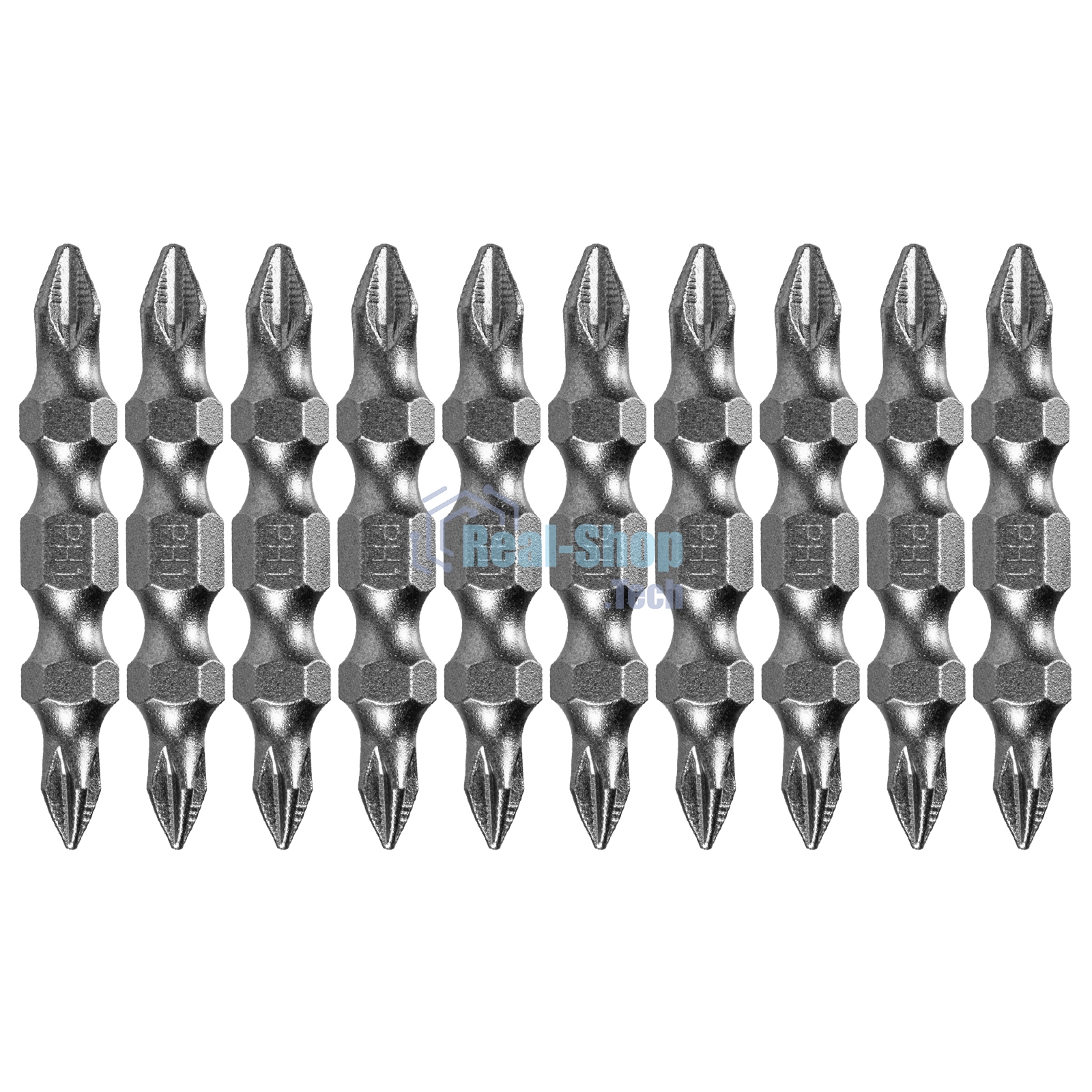 Набор бит Denzel двухстор., PH2-PH1х45 мм, сталь S2, 10 шт.