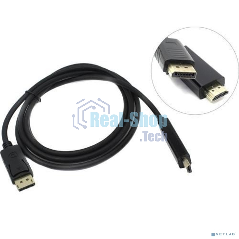 Кабель ExeGate EX284917RUS DisplayPort-HDMI ExeGate EX-CC-DP-HDMI-3.0 (20M/19M, 3м, экран)