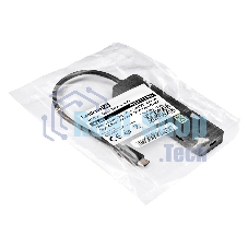 USB-концентратор 4-в-1 ExeGate DUB-2C2P/5G (кабель-адаптер USB 3.2 Gen1 Type C --> 2xUSB3.2 Gen1 Type-A (5G)/2xUSB3.2 Gen1 Type-C (5G), SuperSpeed USB 5Gbps, Plug&Play, черный)