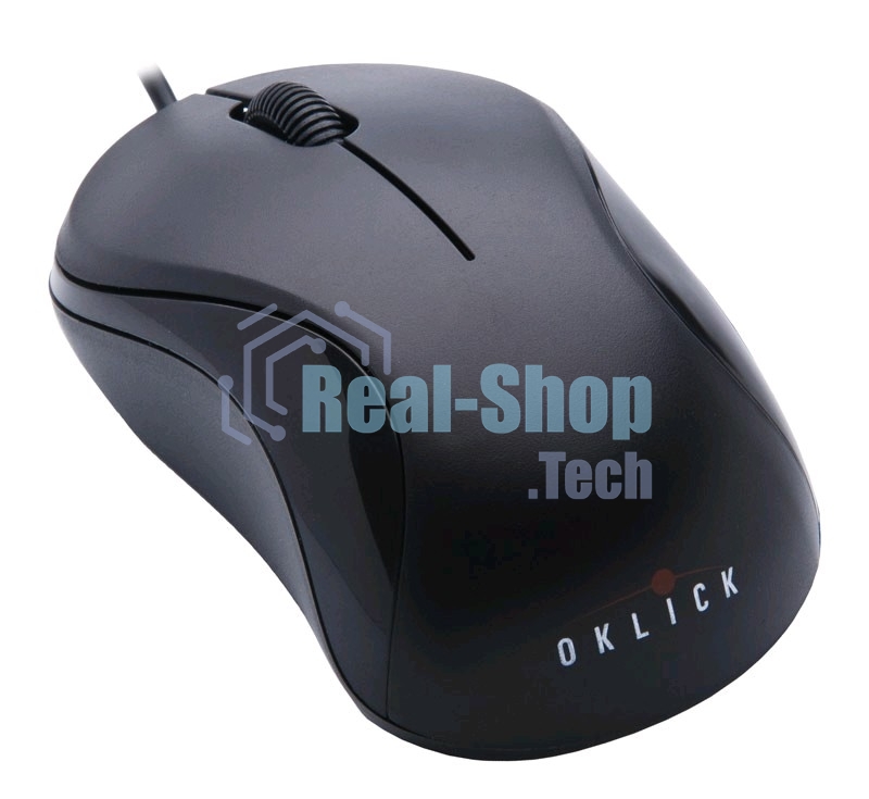 Мышь проводная Oklick 115S черный, 1200 dpi, USB, кнопки - 3