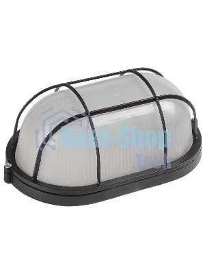 Светильник НПП 1402 60Вт E27 IP54 черный овал с решеткой ИЭК LNPP0-1402-1-060-K02