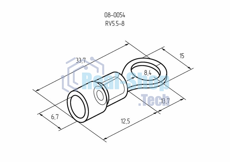 Наконечник кольцевой изолированный Rexant ø 8.4 мм 4-6 мм² (НКи 6.0-8/НКи5,5-8) желтый