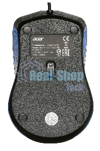Мышь проводная Acer OMW011 черный/синий, 1200 dpi, USB, кнопки - 3