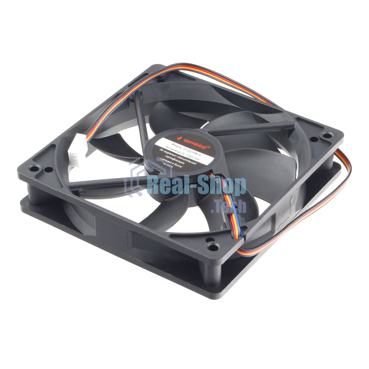 Вентилятор для корпуса Gembird 18658 черный, 120 мм, 2000 об/мин, 38.65 дБ, 4 pin