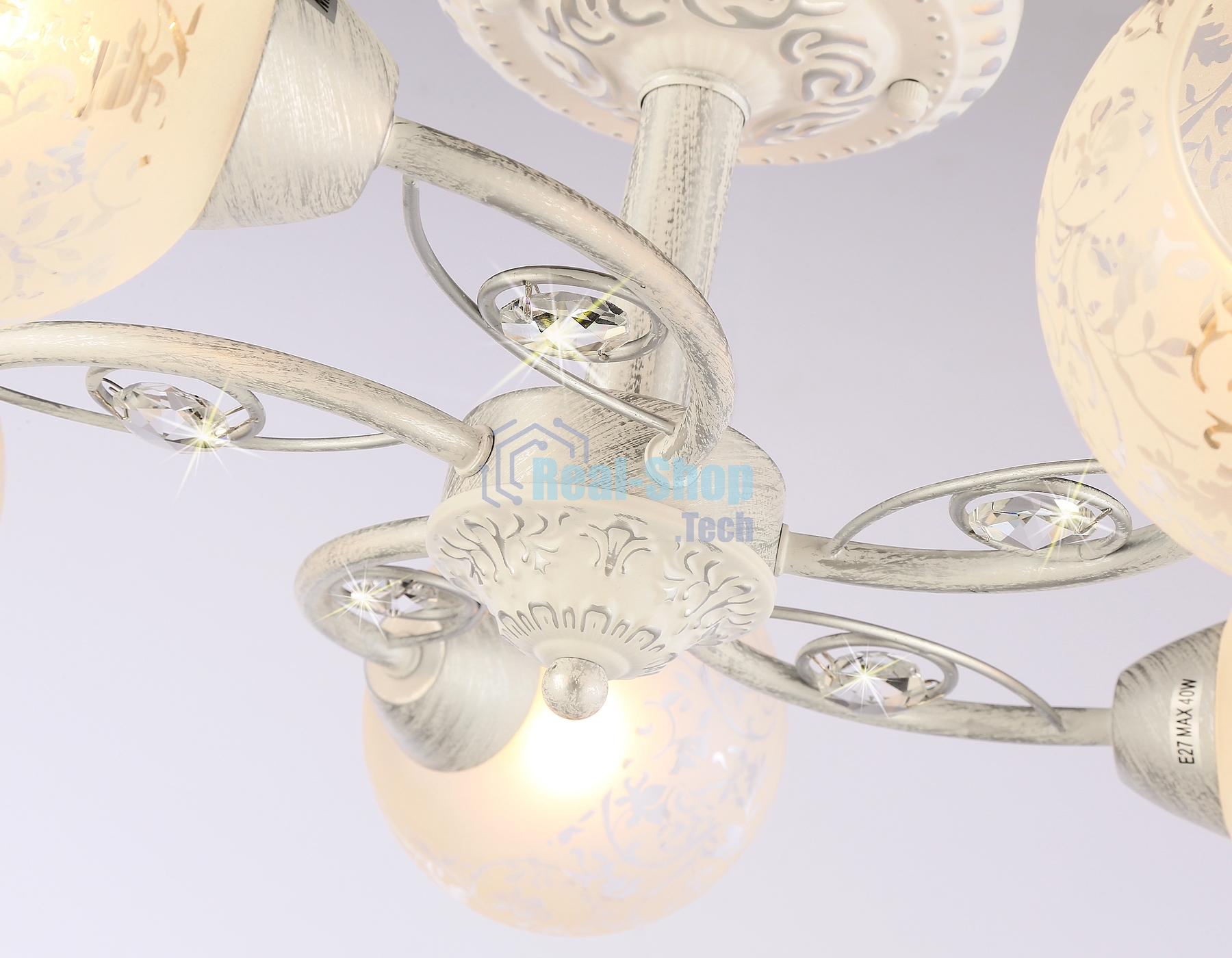 Светильник Ambrella light TR3062/5 WH/SL/FR белый/серебро/белый матовый E27/5 max 40W D615*245