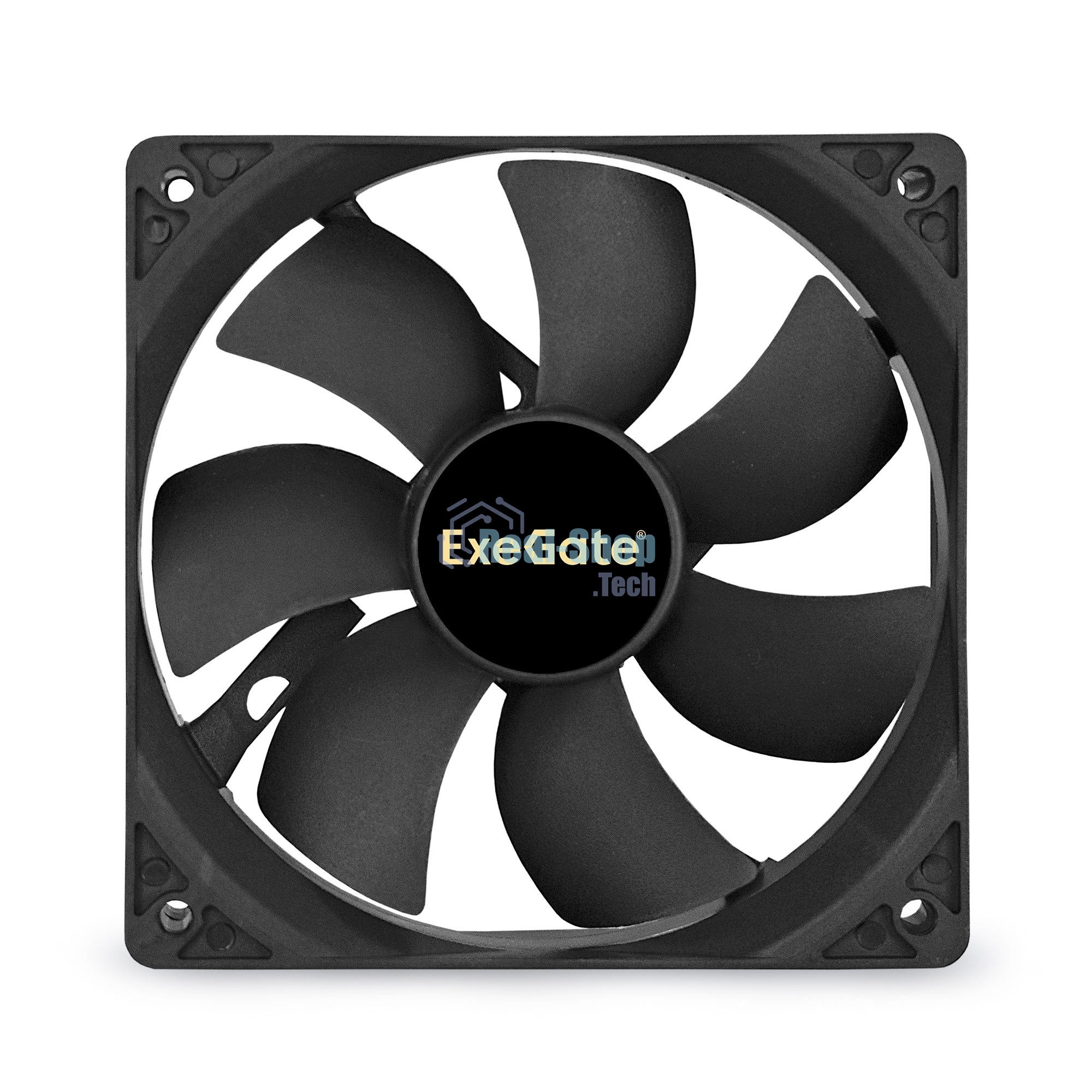 Вентилятор для корпуса ExeGate E12025H4P-PWM черный, 120 мм, 1500 об/мин, 24 дБ, 4 pin