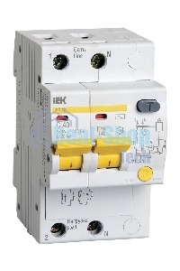 Выключатель автоматический дифференциального тока 2п C 40А 30мА тип AC 4.5кА АД-12 ИЭК MAD10-2-040-C-030