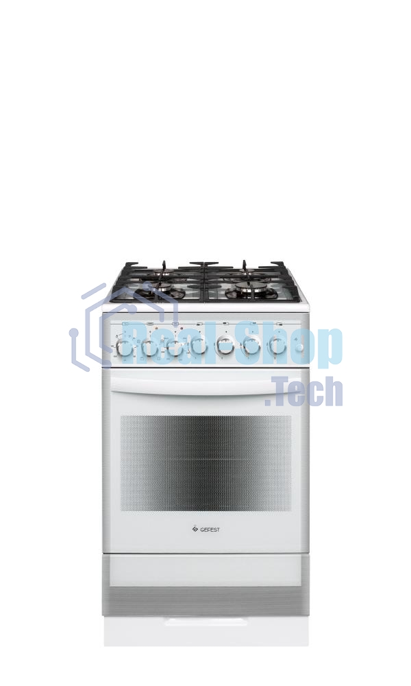 Плита комбинированная Gefest ПГЭ 5502-02 0042 белый, конфорок 4 газовых, духовка 55 л, 50 см x 85 см x 58.5 см