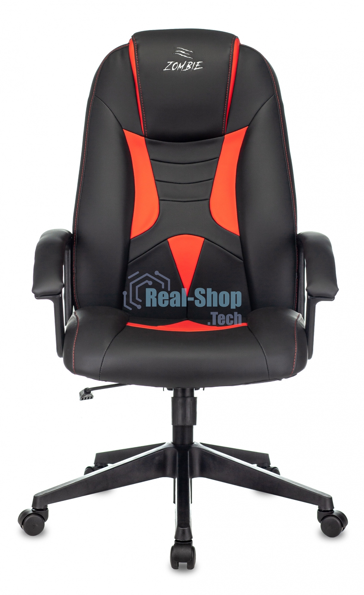 Кресло игровое Zombie 8 черный/красный, искусственная кожа, крестовина пластик