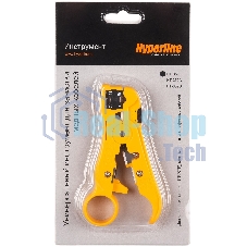 Универсальный инструмент для зачистки витой пары (UTP/STP) Hyperline HT-352, круглого телефонного кабеля кат. 5, коаксиального кабеля RG-59/6/11/7, плоского телефонного кабеля
