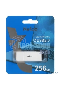 Флешка USB Netac U185 256Gb NT03U185N-256G-30WH, USB 3.0, с колпачком, пластиковая белая