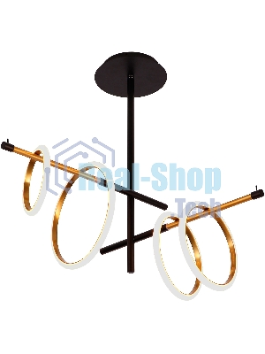 Люстра светодиодная Hiper H847-0 потолоч. черный/золотистый