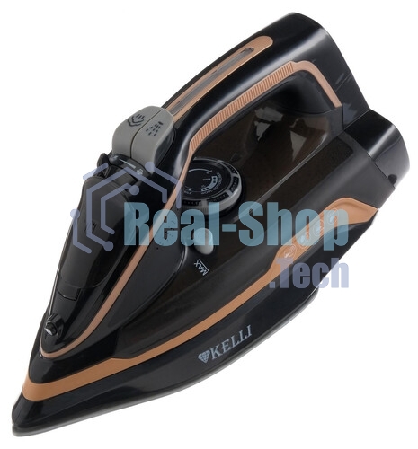 Утюг Kelli KL-1645 черный/коричневый