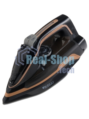 Утюг Kelli KL-1645 черный/коричневый