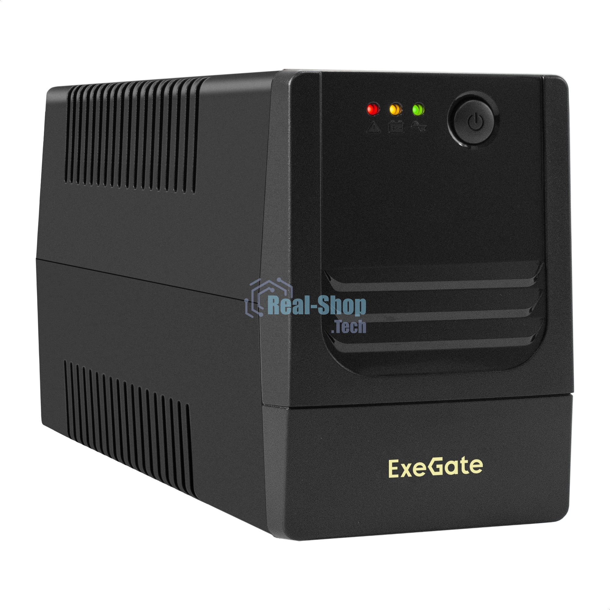Источник бесперебойного питания ExeGate Power NB-600.LED.AVR.2SH.USB (600VA/360W, LED, AVR, 2*Schuko, USB, батарея 12V 7.2Ah, Black)