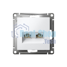 Розетка компьютерная двойная AtlasDesign компьютерная RJ45+RJ45 кат.5Е механизм лотос SE ATN001385