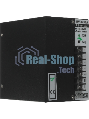 Промышленный блок питания OSNOVO DC48V, 3.2A (150W). Диапазон входных напряжений: AC195-265V